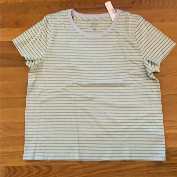 J. Crew Tops - ⭐️ J Crew women’s XL striped T, green and yellow, NWT
